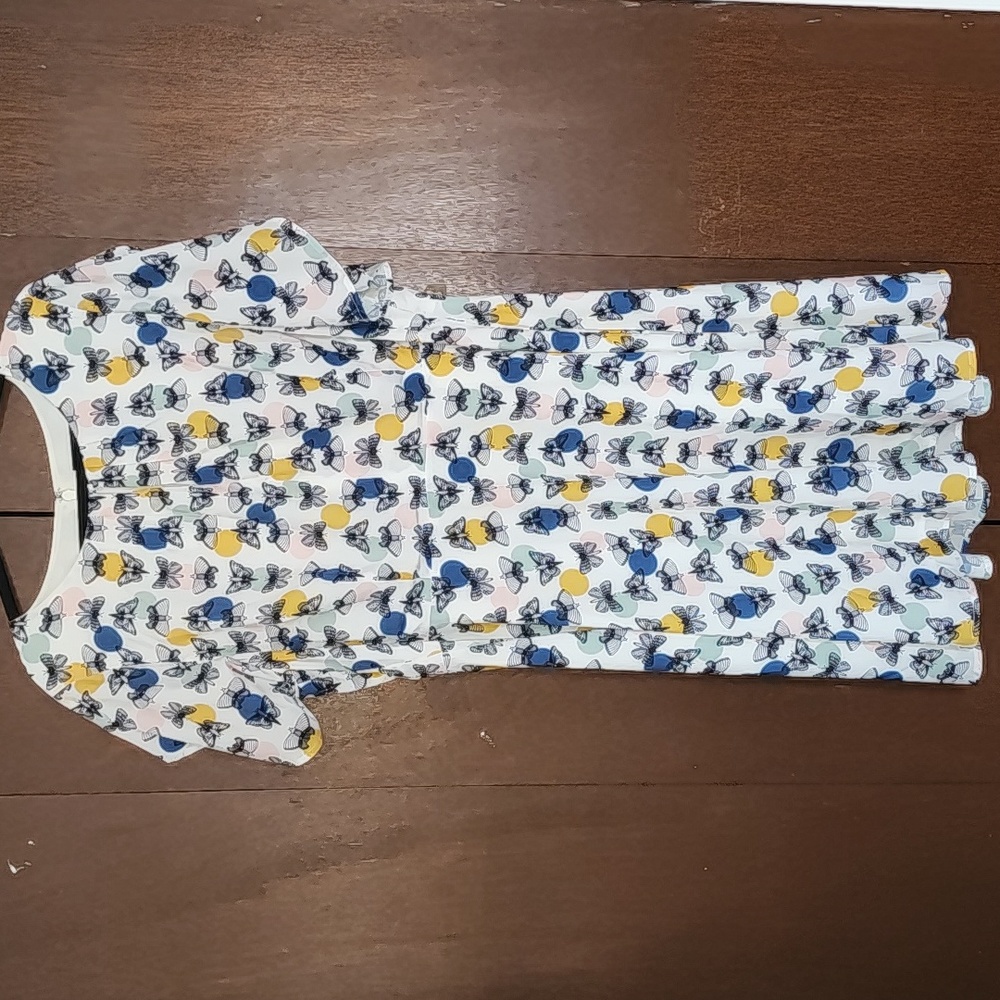 Eloquii Butterfly Print Tulip Sleeve Dress